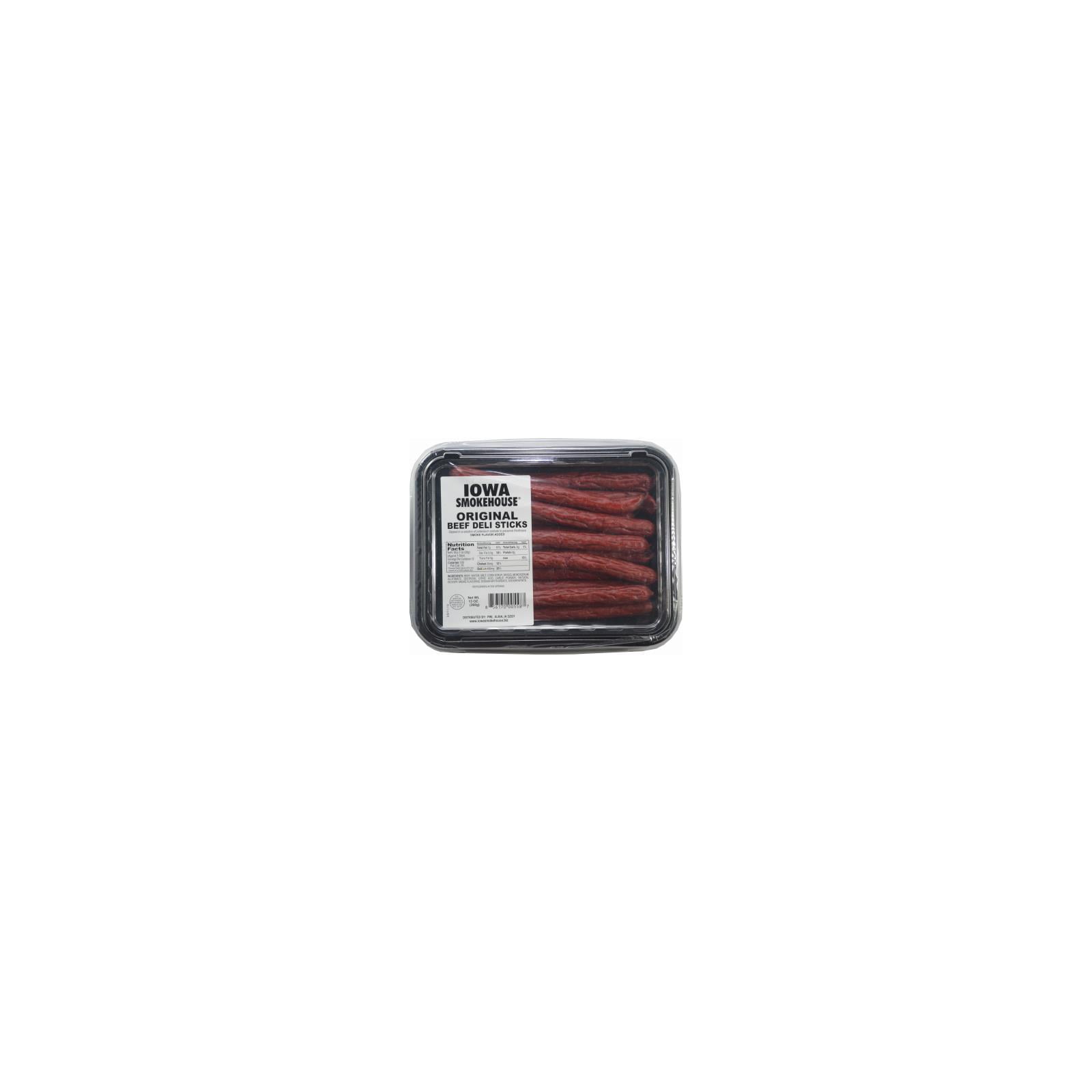 Iowa Smokehouse & Preferred Wholesale 253857 13 oz Original Flavor Beef Deli Sticks - Pack of 16