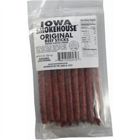 Iowa Smokehouse & Preferred Wholesale 253859 8 oz Original Flavor Beef Sticks - Pack of 12
