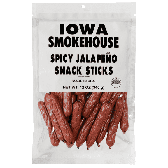 IOWA SMOKEHOUSE Spicy Jalapeno Snack Sticks -12 oz - Gluten Free