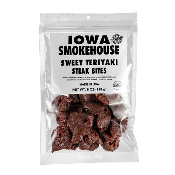 IOWA SMOKEHOUSE Steak Bites Sweet Teriyaki - 8 oz - All-Natural Gluten Free