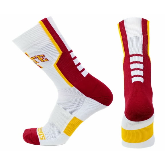 Iowa State, Adult Mens, Cyclones White Sport Sock - Donegal Bay - Unisex - One Size - Crew