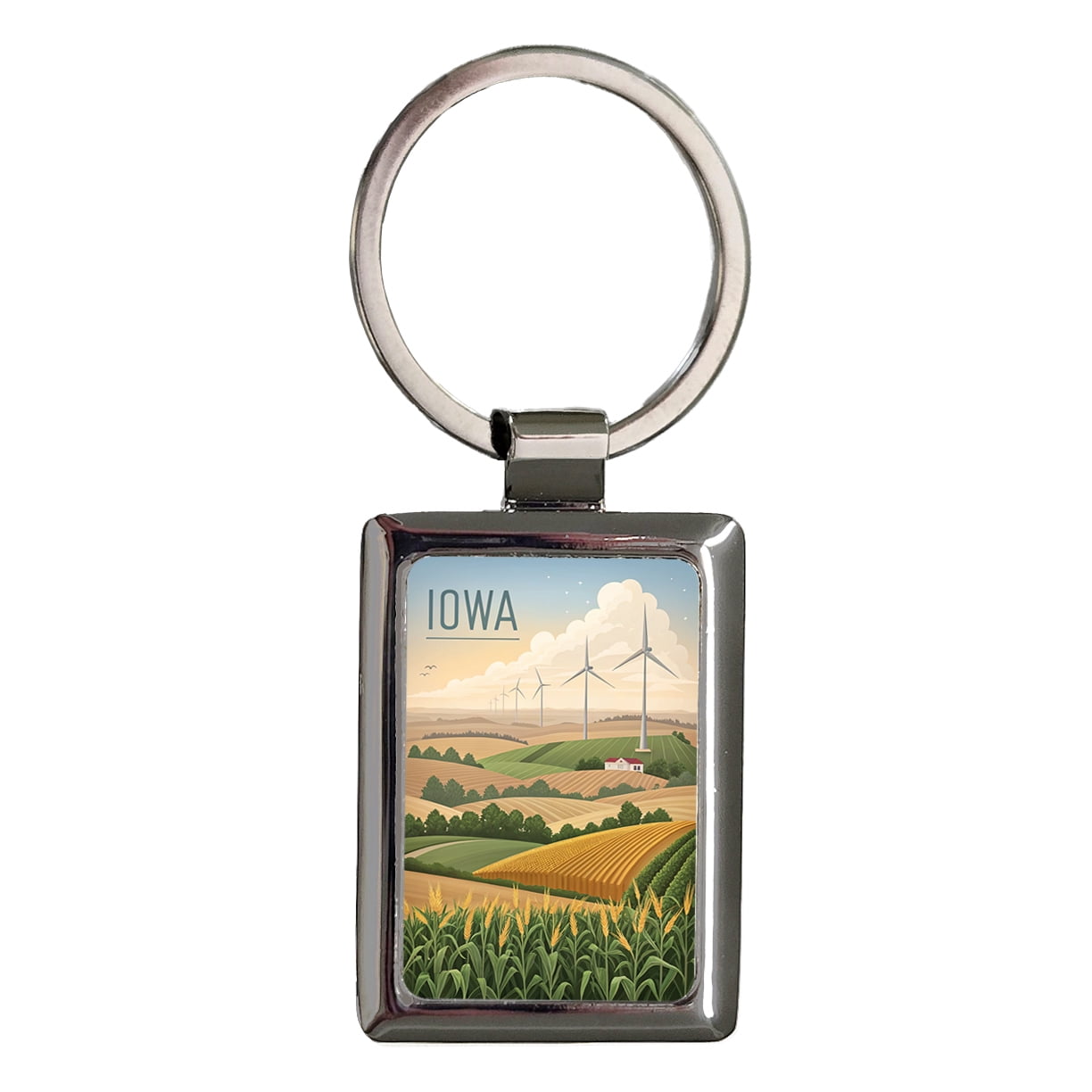 Iowa Keychain Iowa State Beautiful Scene Metal Rectangle Keychain - Walmart.com