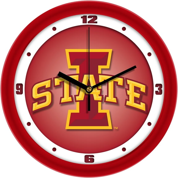 Iowa State Cyclones 11.5'' Suntime Premium Glass Face Dimension Wall Clock