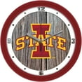 thumbnail image 1 of Iowa State Cyclones 11.5'' Suntime Premium Glass Face Weathered Wood Wall Clock, 1 of 1