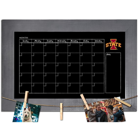 Iowa State Cyclones 11" x 19" Monthly Chalkboard with Frame & Clothespins Sign