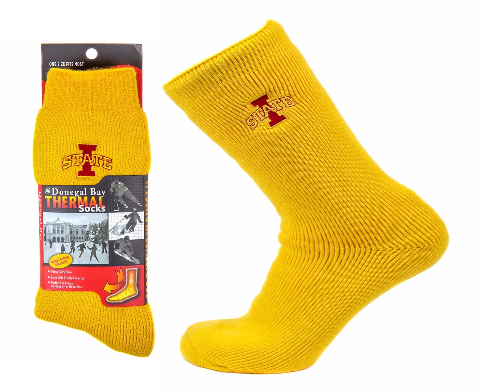 Iowa State Cyclones Gold Thermal Sock - Donegal Bay - Unisex - One Size - Mid-Calf