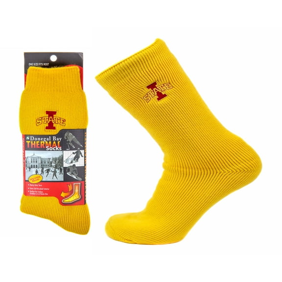 Iowa State Cyclones Gold Thermal Sock - Donegal Bay - Unisex - One Size - Mid-Calf