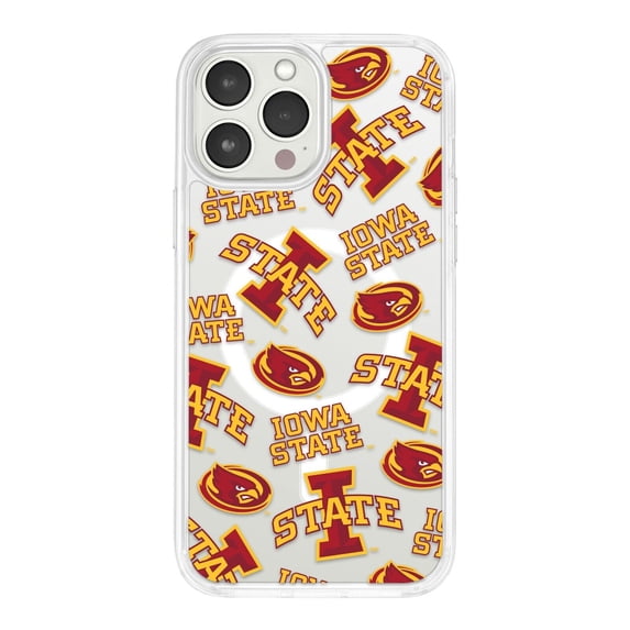 Iowa State Cyclones HD Phone Case Compatible with MagSafe Apple iPhone 15 Plus (Scattered) by Affinity Bands