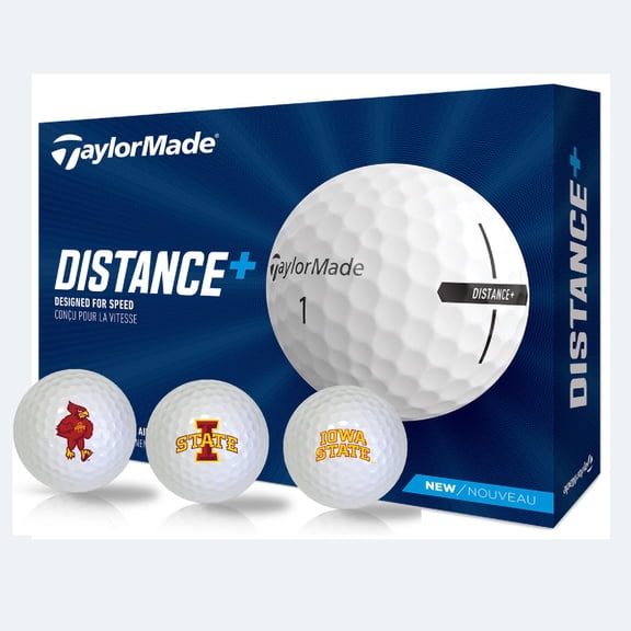 Iowa State Cyclones Logo Edition Taylormade Distance+ Golf Balls 12-Pack (Dozen)