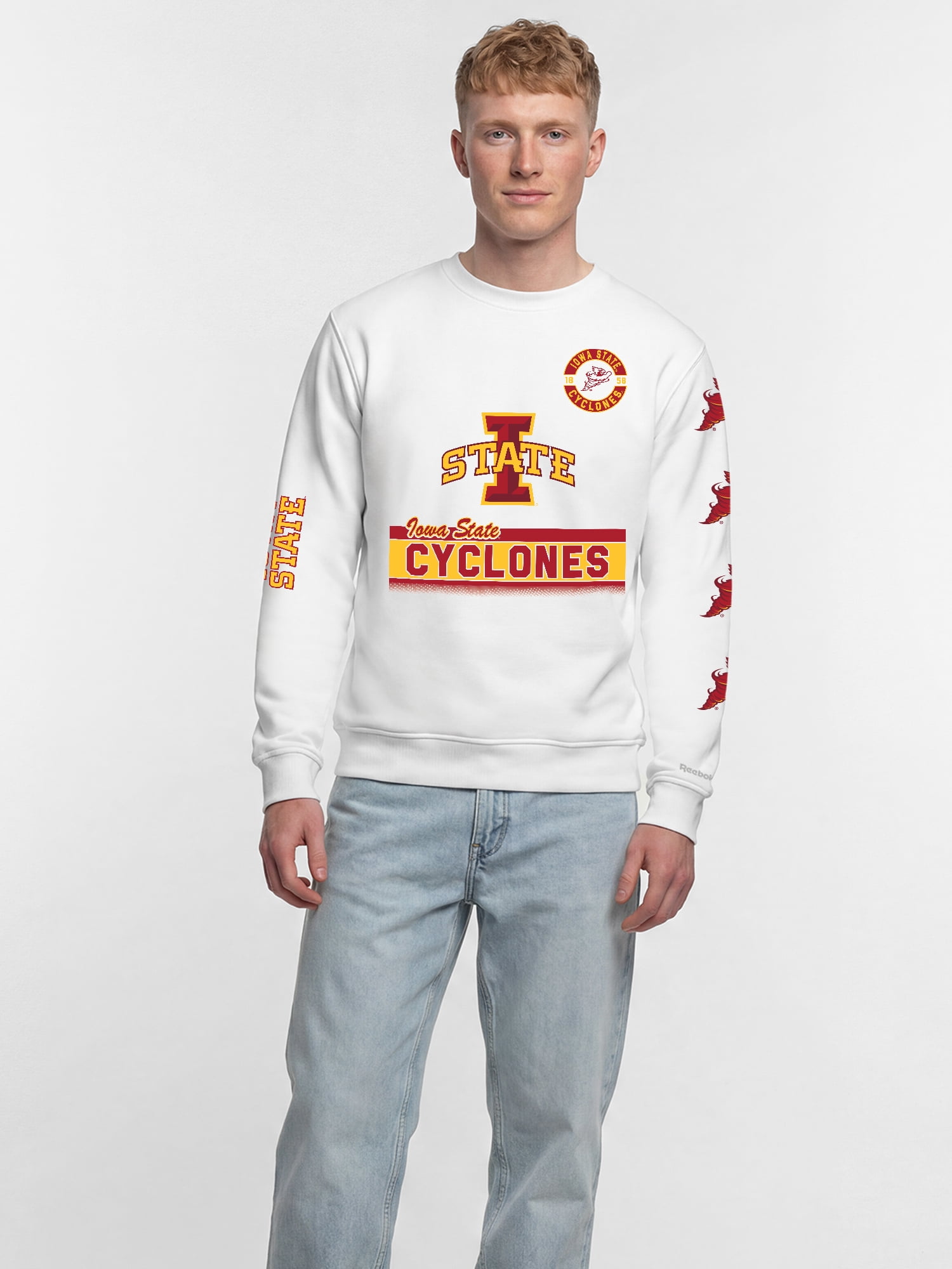 Iowa State Cyclones Reebok Mens White Crew Sweatshirt