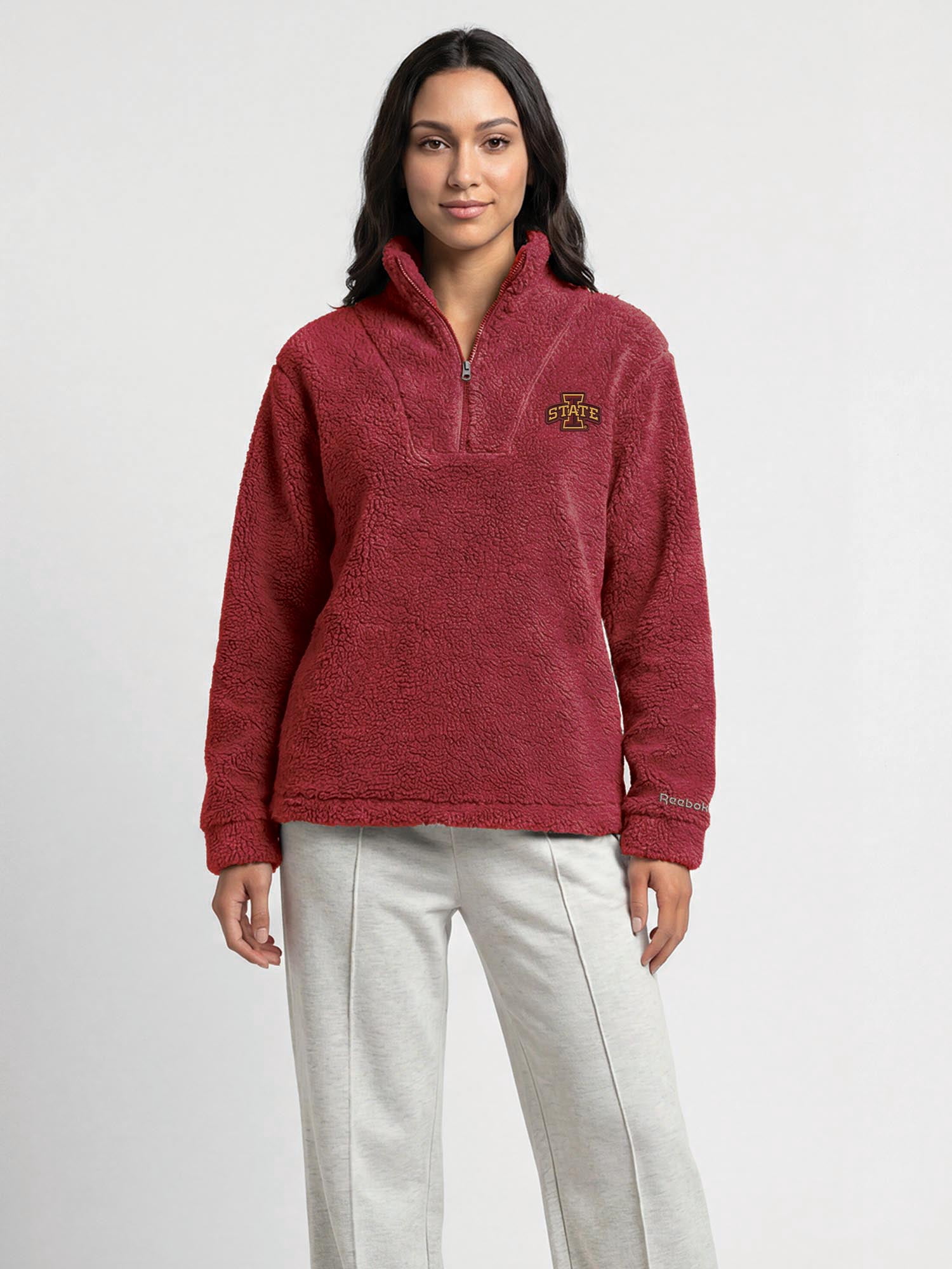 Iowa State Cyclones Reebok Womens Relaxed Fit Qtr Zip Sherpa Pullover