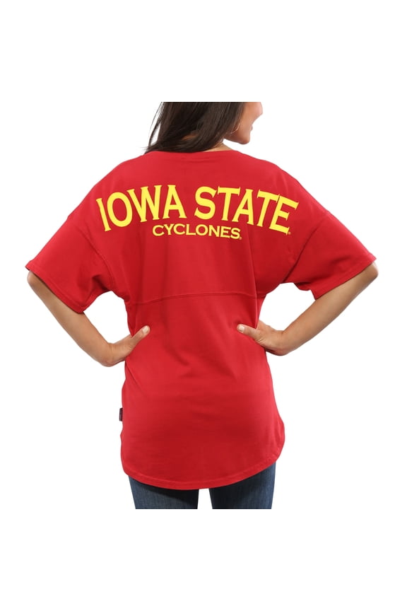 Women's Cardinal Iowa State Cyclones Spirit Jersey Oversized T-Shirt