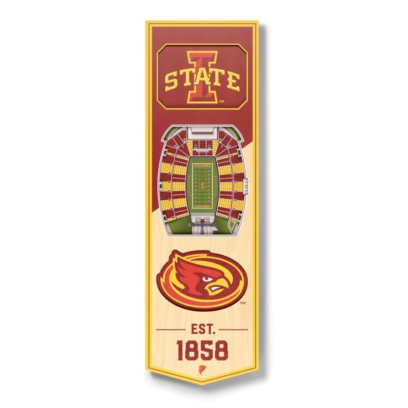 Iowa State Cylcones 6'' x 19'' 3D StadiumView Banner