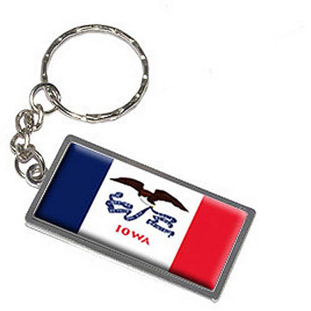 Iowa Keychain Iowa State Flag Keychain Key Chain Ring - Walmart.com