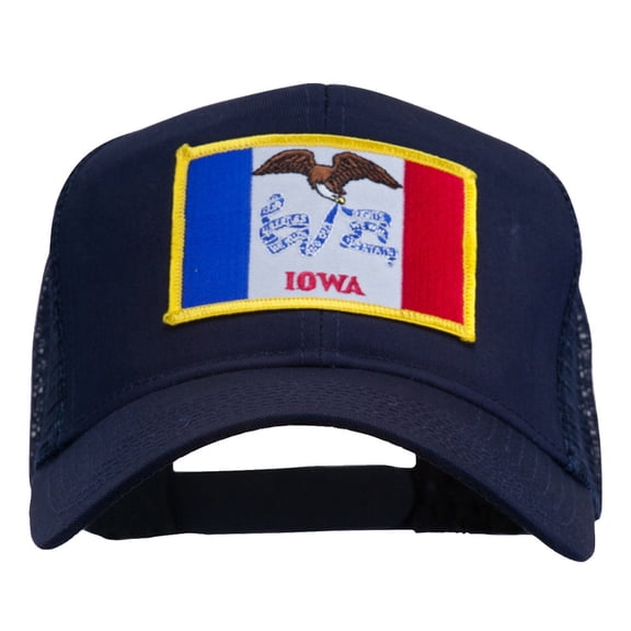 Iowa State Flag Patched Mesh Cap - Navy OSFM