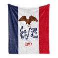 thumbnail image 1 of Iowa State Soft Flannel Fleece Throw Blanket, Flag of USA State of Iowa with Eagle and Phrase Patrioticme, Cozy Plush for Indoor and Outdoor Use, 70" x 90", Multicolor, by Ambesonne, 1 of 6