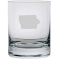 thumbnail image 1 of Iowa States Etched 10.25oz Crystal Rocks Whisky Glass, 1 of 1
