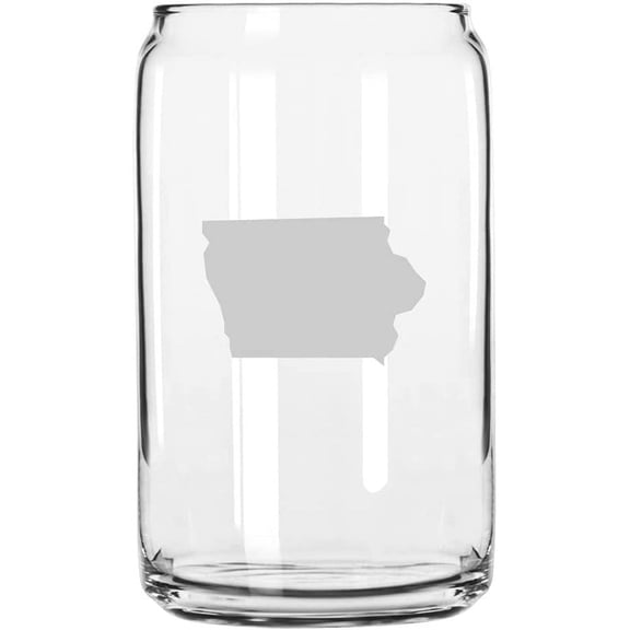 Iowa States Etched 16oz Libbey Can Glass