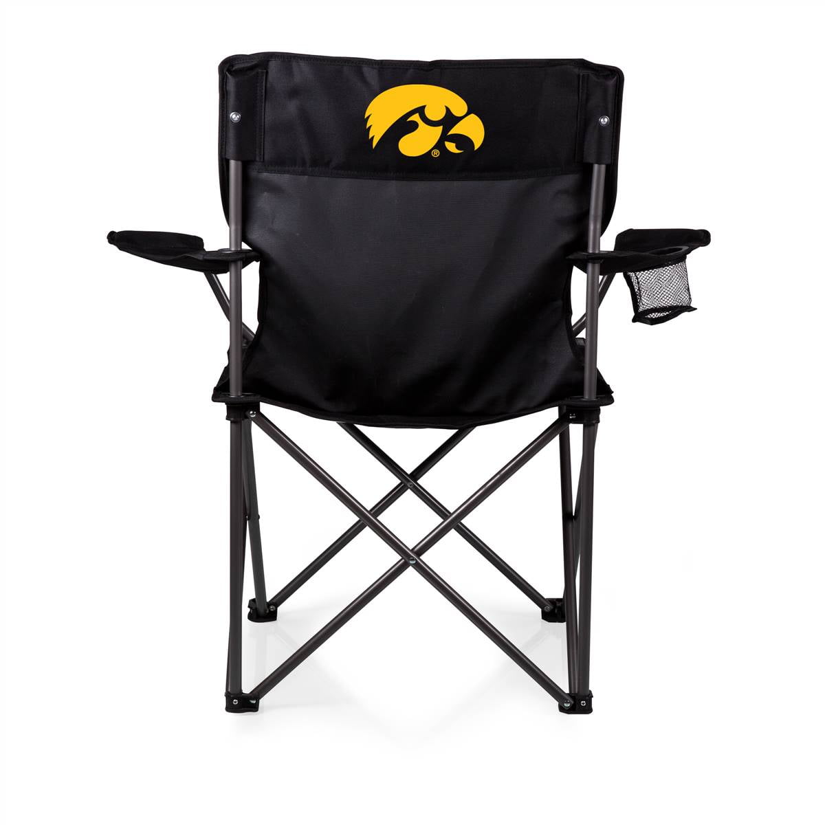 Black Folding Camping Chair with Mesh Drink Holder