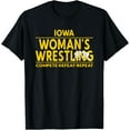 thumbnail image 1 of Iowa Womans Wrestling - Compete, Defeat, Repeat T-Shirt, 1 of 4