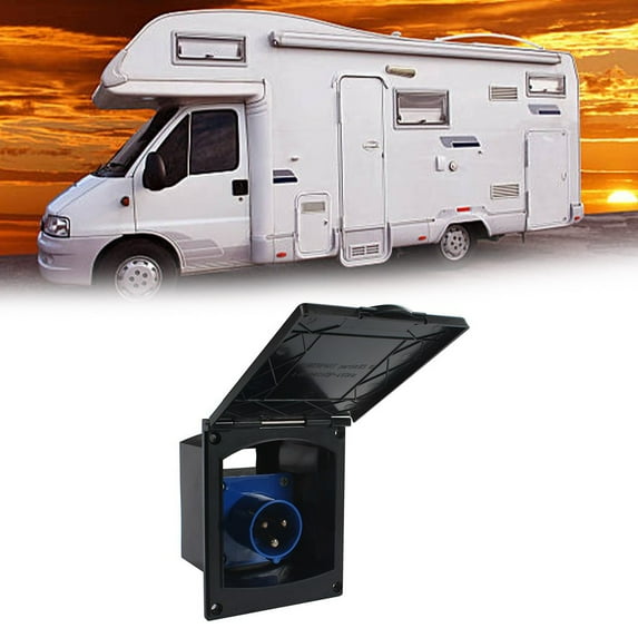 Ip44 Waterproof Socket Rv External Socket For Caravanning Embedded Socket For Rv External Power Input Made Of Plastic