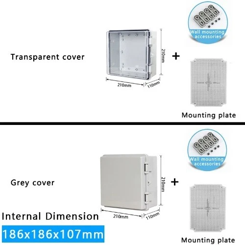 Ip66Abs Hinged Plastic Enclosure Waterproof Power Electrical Junction Box