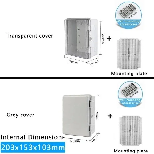 Ip66Abs Hinged Plastic Enclosure Waterproof Power Electrical Junction Box