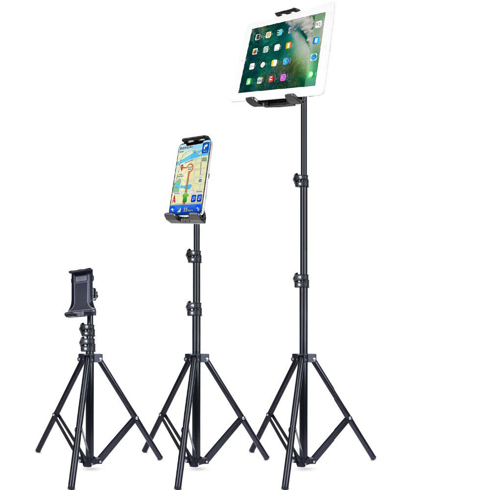 Ipad Holder Tripod Stand Foldable Floor Tablet Stand 360° Adjustable Phone Holder