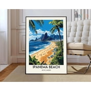 Ipanema Beach Rio De Janeiro Poster, Brazilian Coastal Wall Art