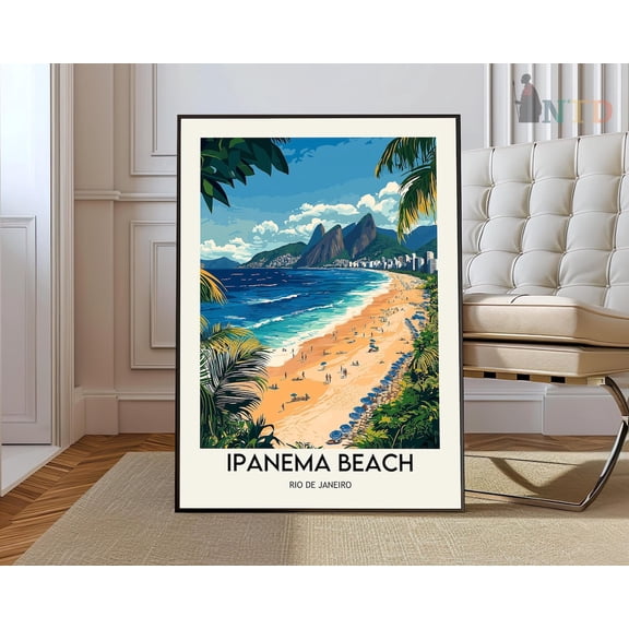 Ipanema Beach Rio de Janeiro Ocean Landscape Wall Art Photo Print, Unframed Paper Poster 8x10in
