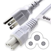 Ipax 10 Feet Long 3 Prong Hi-Quality Copper Cord Cable Plug Compatible with for LG TV Laptop Monitor Printer AC Adapter Power Supply Charger & more, Three Prong, Nema 5-15P to IEC320 C5, 18AWG