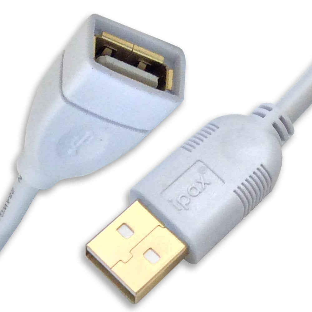Ipax 15Ft Extra Long Gold Plated USB 2.0 Extension Cable with Ferrite Core for Photo Printer