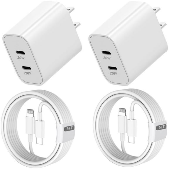 Iphone 13 Fast Charger[MFI Certified] Dual Port PD 3.0 Power USB C Wall Charger Adapter with 6ft Lightning Cable Compatible for IPhone 14/13/12/Mini/ Pro/Pro Max/SE 2020/11/Pro Max/XS/XS Max/XR/8P