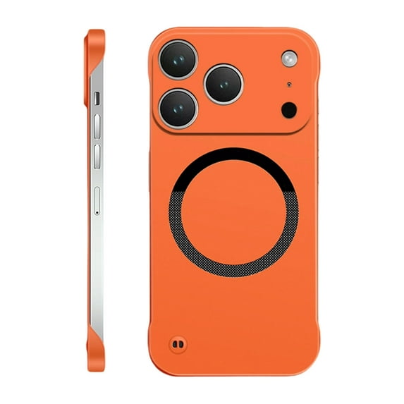 17 Pro Max Case, 17 Pro Case, Slim Hard Back Case Cooling Breathable Cellular Hole Bumper with Camera Lens Protection (Orange,16.5x7.8cm)