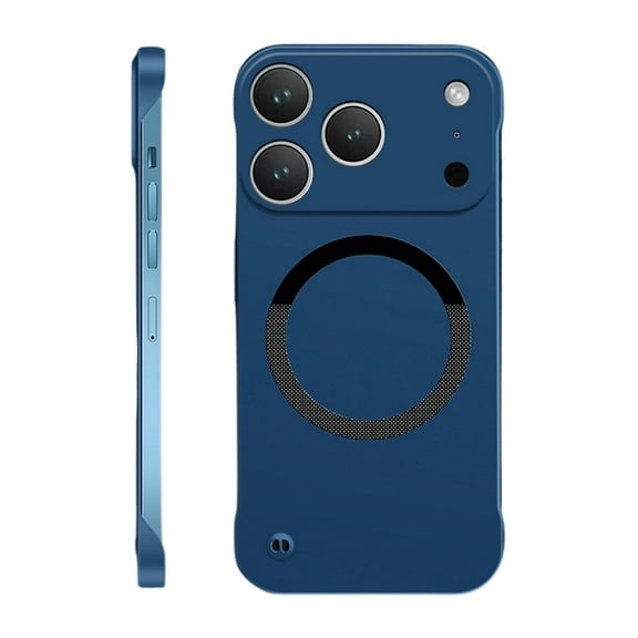 Iphone 17 Pro Max Case, Iphone 17 Pro Case, Slim Hard Back Case Cooling Breathable Cellular Hole Bumper with Camera Lens Protection (Blue,16.5x7.8cm)