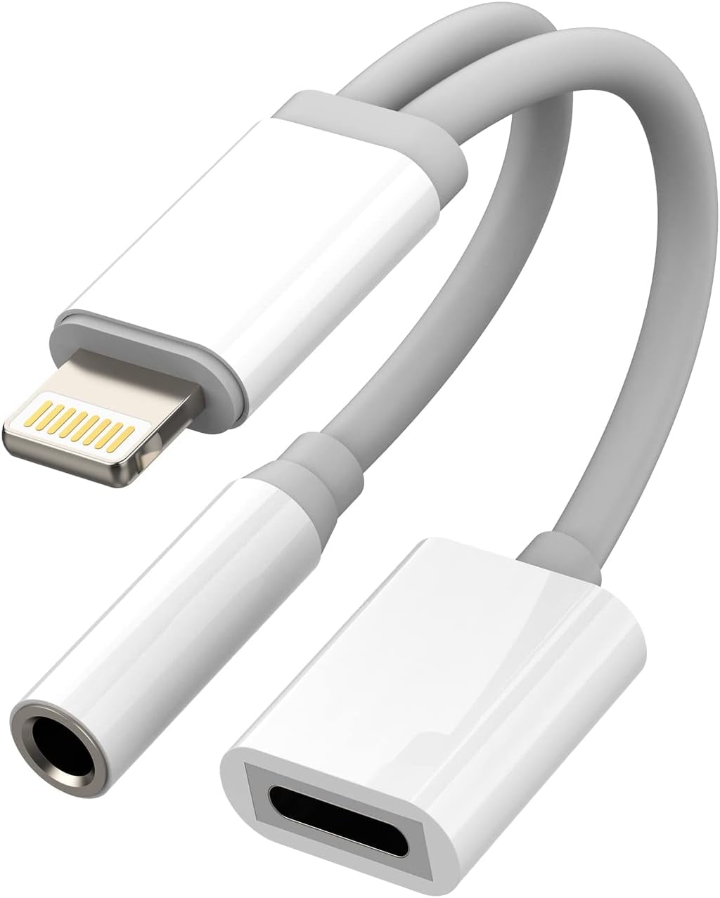 Iphone AUX Adapter for Headphone Jack Dongle(2 in 1)Lightning to 3.5mm