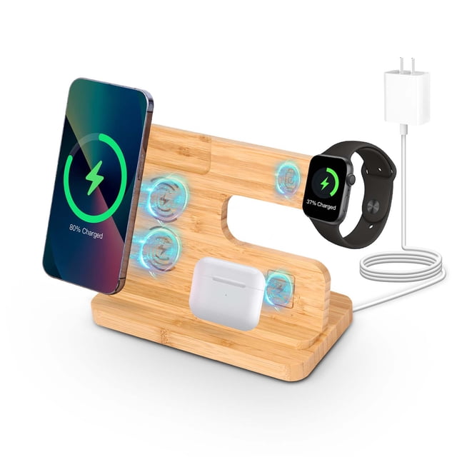 Iphone Stand Charger, 3 in 1 Wireless Charging Station for iPhone,Apple