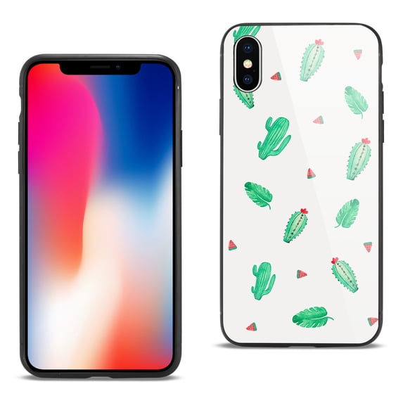 Iphone X/xs Hard Glass Design Tpu Case