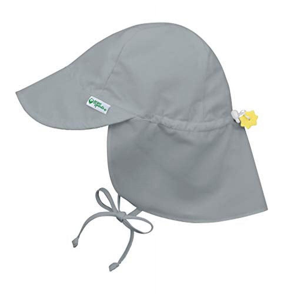 Iplay Flap Sun Hat for Baby Boy Baby Girl or Unisex Gender Neutral Sun Protection Large Billed Baby Hat Solid Grey Gray-Newborn 0-6 Months Adjustable Fit Outdoor Hat With Chin Strap and Neck Flap Swim - image 1 of 3