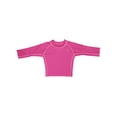 thumbnail image 1 of Iplay Long Sleeve Rashguard Top, Swim Shirt or Sun Shirt for Best Sun Protection Rash Guard UPF 50+ Solid Color T-Shirt for Baby Girls Hot Pink For Newborns, Babies, and Infants 6 Months, 1 of 4