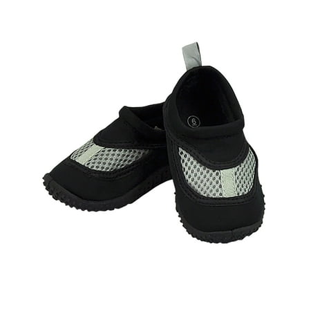 Iplay Unisex Boys or Girls Sand and Water Swim Shoes Kids Aqua Socks for Babies, Infants, Toddlers, and Children Black Size 4 / Zapatos De Agua