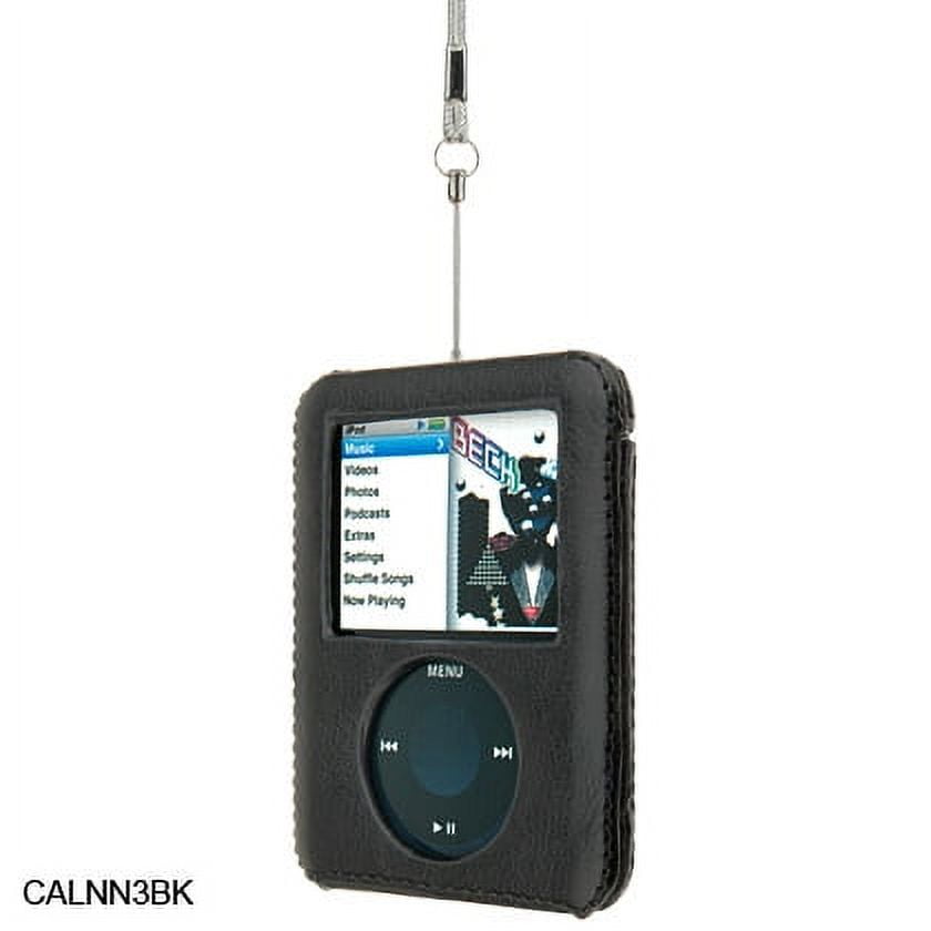 Ipod Nano? 3Rd Generation Crystal Leather Case Black W/Stitch