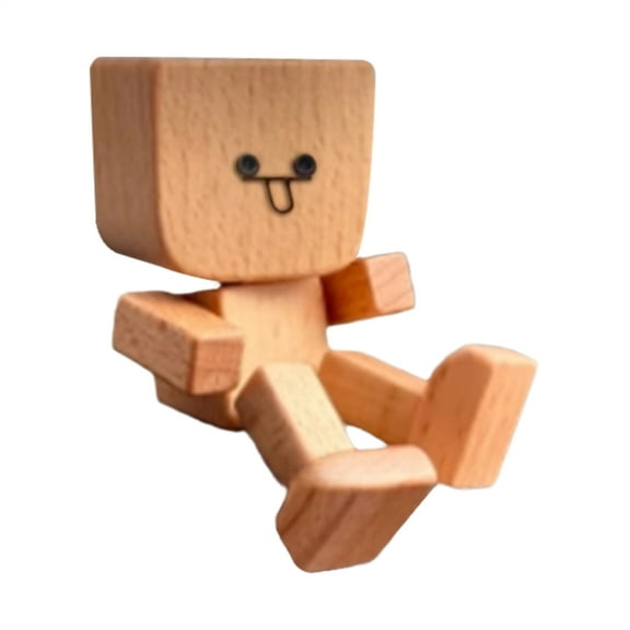 Ipretty Car Dash Decorations Shaking Feet Wooden Decorations Movable Joint Auto Interior Accessory for Work Vacation Long Drive Daily Commute Truck Road School Van comfy