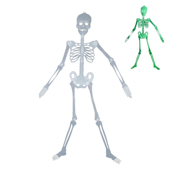 Ipretty Halloween Skeleton Decor 5 Ft Glow in the Dark Scary Skull Halloween Hangable Skeleton Decorations for Party Yard Garden Wall Haunted House Outdoor Graveyard Tree adaptable