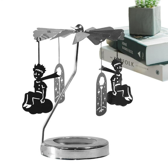 Ipretty Revolving Candle Holder Thermal Round Tray Rotating Candlestick Scented Candle Romantic Revolving Lantern Creative Table Heated Rotary Candle Holder For Home Decoration Parties agreeable