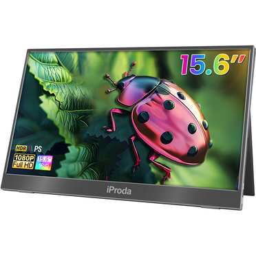 Iproda PD152KPN 15.6" 1080P FHD IPS Computer Monitor with Smart Case, Black