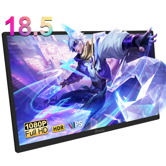 Iproda Portable Monitor 120hz FHD 1080P 18.5 Inch Portable Monitor for Laptop PS5/4 Mac PC Second Screen