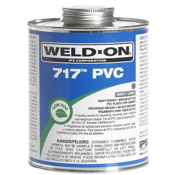 Ips Weldon 10148 1 Pint Gray 717 PVC Cement