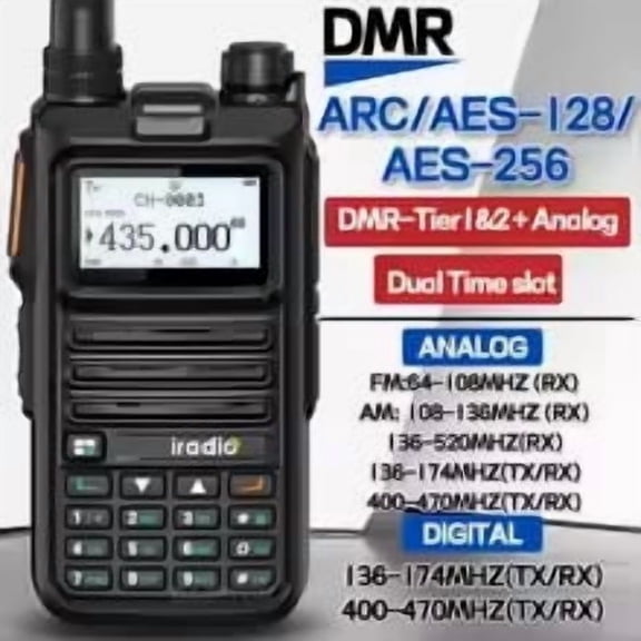 Iradio DM-UV4R Two Way radio DMR Digital Analog Walkie Talkie AES-256 Encryption SMS Dual Mode Dual Time Slot 1024 CH For RT-4D Ham Radio