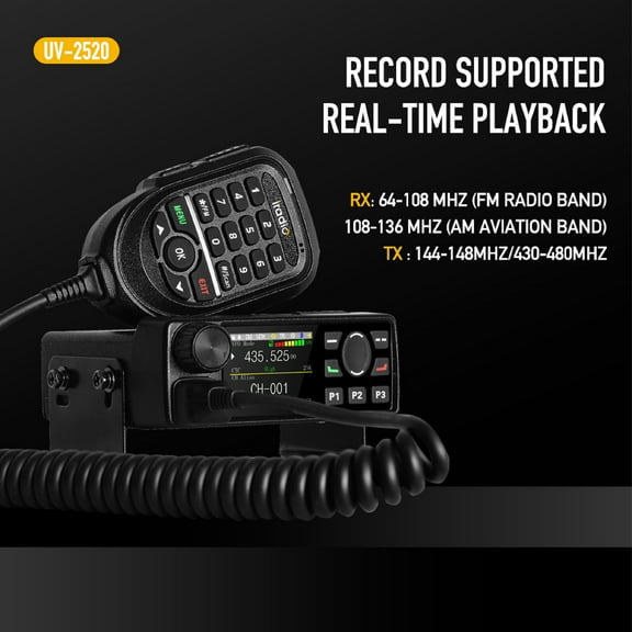 Iradio UV2520 Full Band Dual TX/RX Dual Display Dual Standby 999 Channels 25W Out Put Power Analog Radio Hot Sell